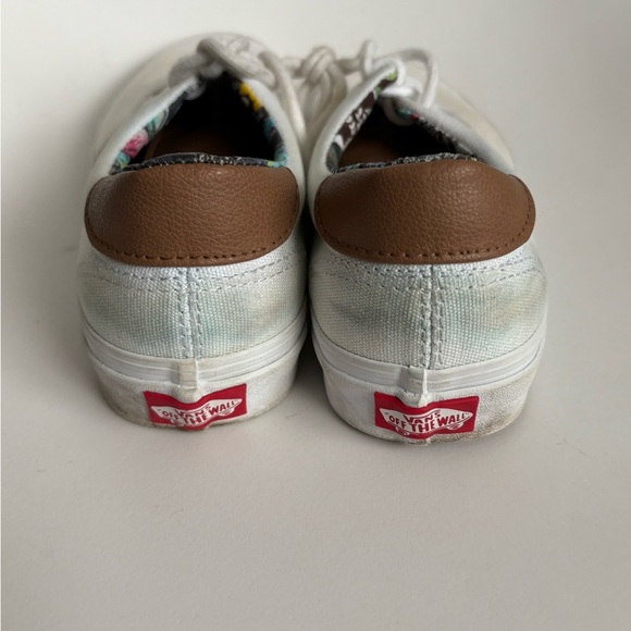 Vans white floral skate sneaker lace up size 8m/9.5w - Picture 4 of 7